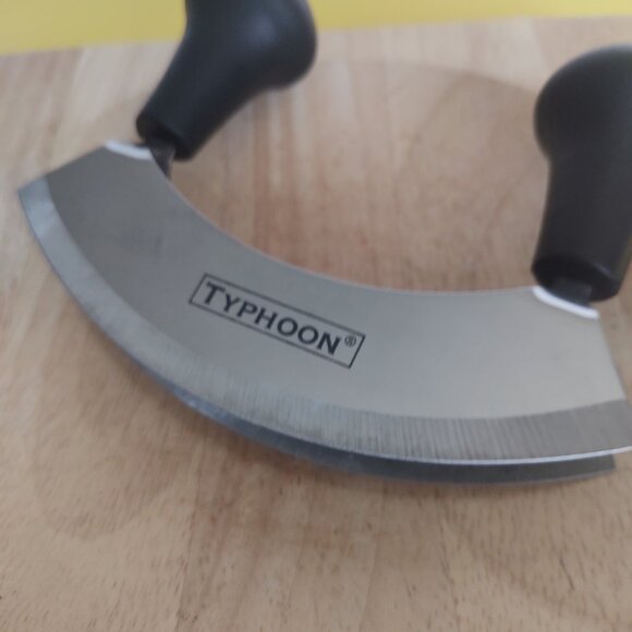 Typhoon Two Handle Double Stainless Steel Blade Herb Cutter wood cutting board - Picture 2 of 7